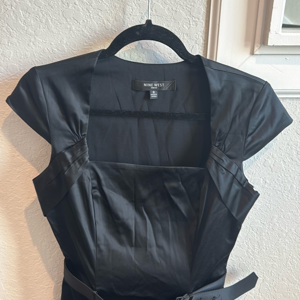 Satin black dress. Size 8 by Nine West.